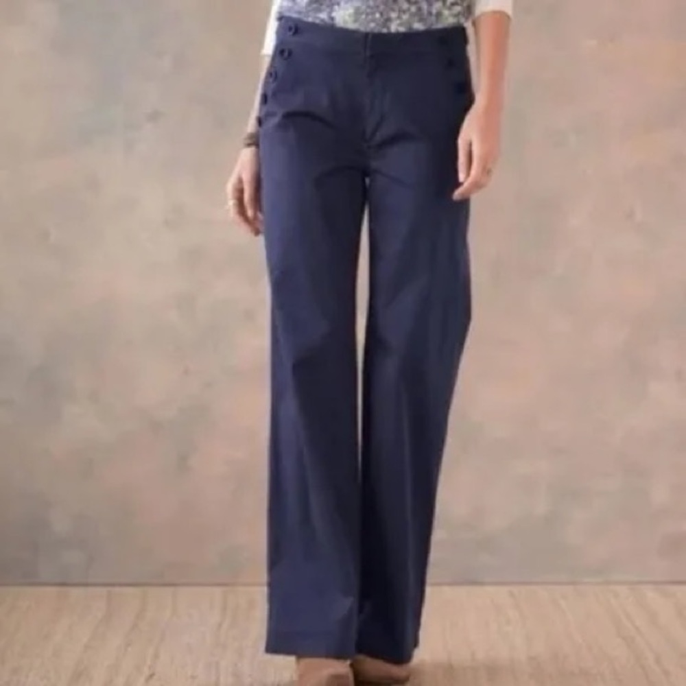 Sundance sailor pants button pockets navy Sz 6